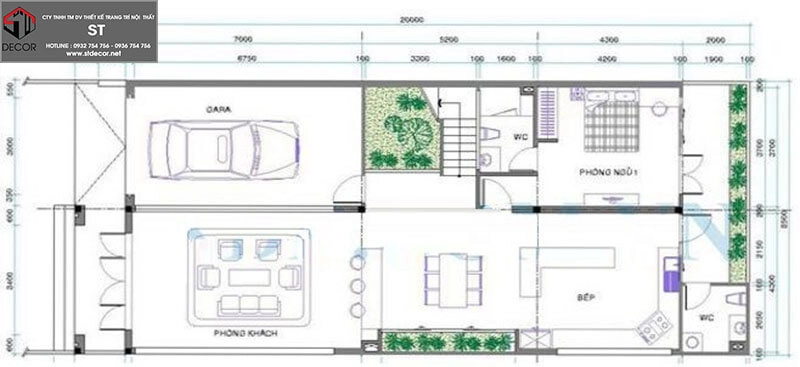 Mẫu thiết kế nhà 2 tầng 8x12m