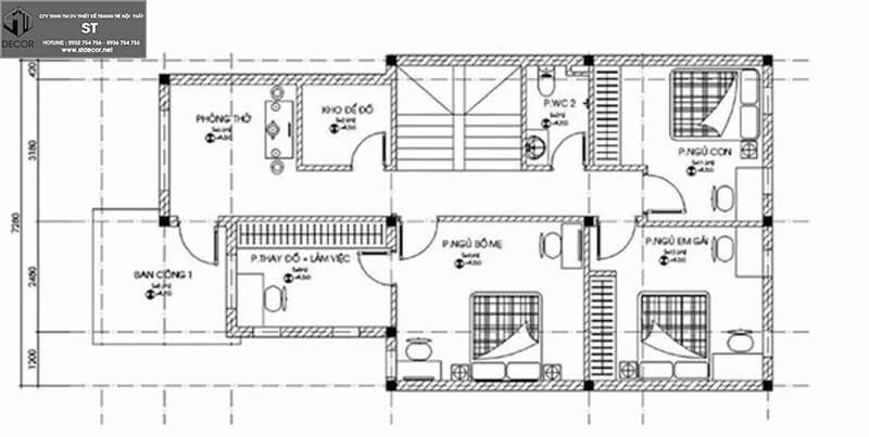 Mẫu thiết kế nhà đẹp 7x18m