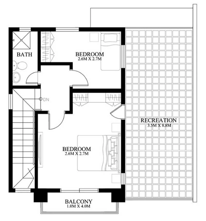 Mẫu thiết kế nhà vuông 8x8m 2 tầng