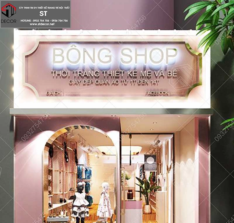 thiết kế biển hiệu shop thời trang