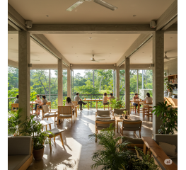 Thiêt kế quán coffee utro không gian mở