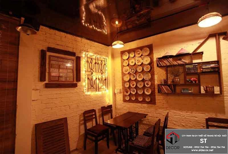 thiết kế quán cafe phong cách hoài cổ