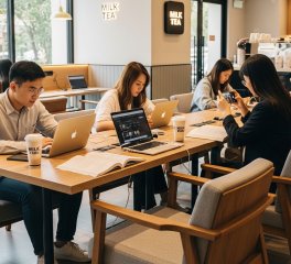 Khu Vực Học Sinh: Ổ Cắm USB & Wifi 6 Tốc Độ Cao Tăng 70% Thời Gian Ở Lại