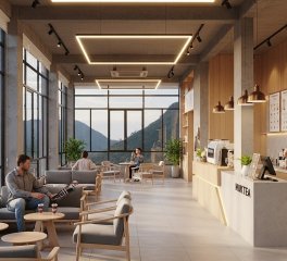 Thiết Kế Quán Trà Sữa Tây Ninh 2026: Tận Dụng View Núi Bà Đen Tăng Check-in