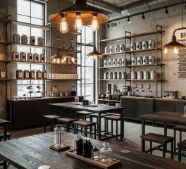 Case Study Big Nest Tea House: Vật Liệu Quán Trà Sữa Industrial Tăng 20% Tuổi Thọ