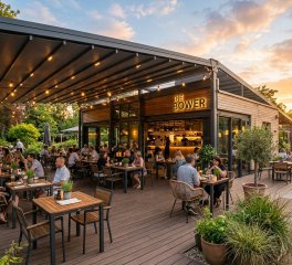 Chi Phí Thi Công Mái Che & Sàn Ngoài Trời Quán Cafe Sân Vườn