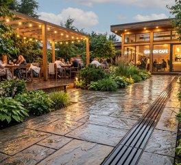 Checklist Thoát Nước & Chống Trơn Khu Sân Vườn Quán Cafe