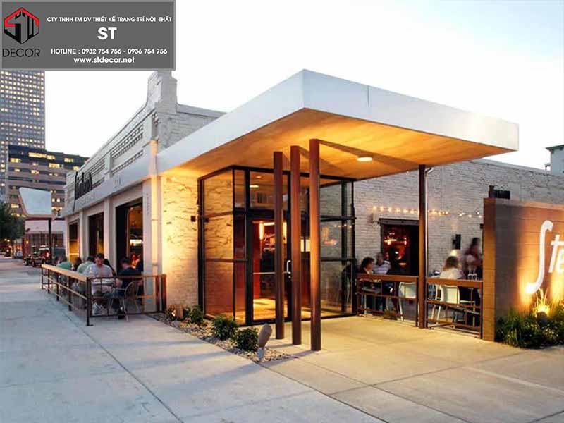 thiết kế quán cà phê không gian mở 2020