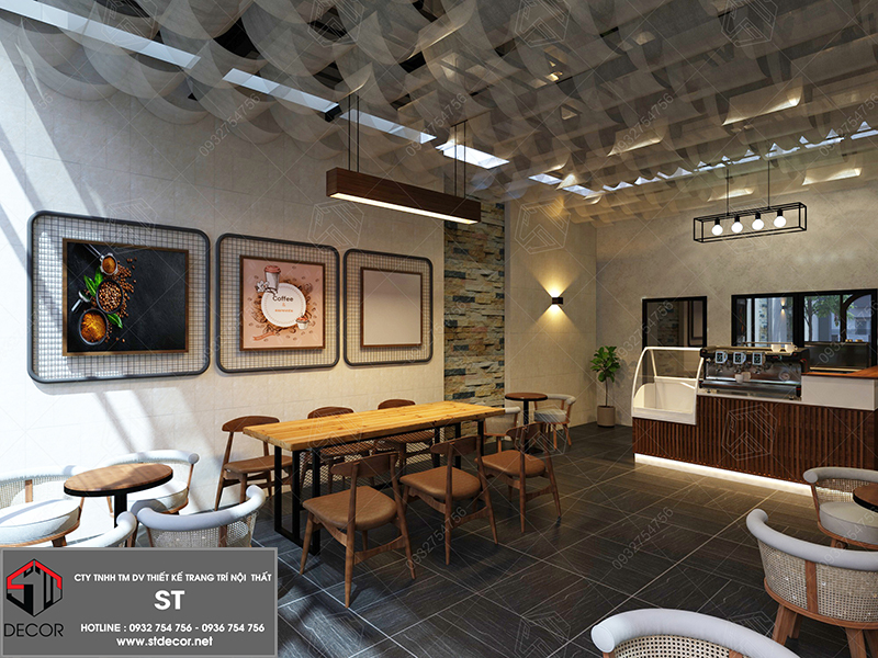 thiết kế quán cafe không gian hẹp